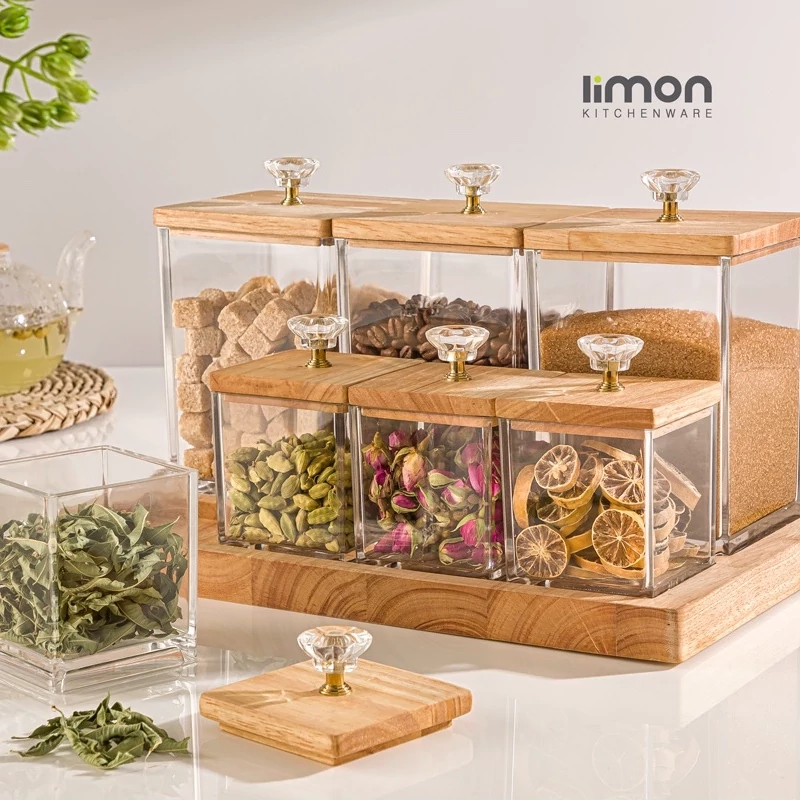 ست بانکه و ادویه کف چوبی لیمون