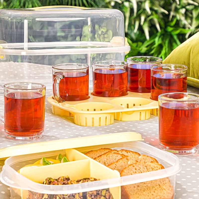 سرویس 6 نفره صبحانه خوری پاستیلی لیمون