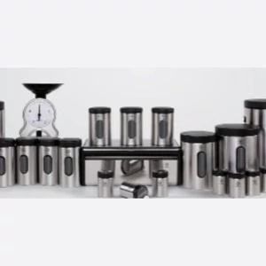 سرویس 23 پارچه استوانه ای اورانوس استیل با درب مشکی